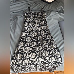 Floral Black and White Women's Dress